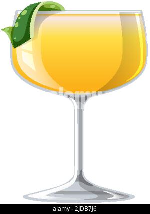 Cocktail Daiquiri dans le verre sur fond blanc illustration Illustration de Vecteur