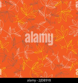 Motif de fleurs d'orange motif d'automne pour l'emballage, les arrière-plans et le textile, le raclage, l'emballage Illustration de Vecteur