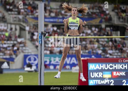 Yaroslava MAHUCHIKH (UKR) lors de la Ligue du Diamant de Wanda 2022, rencontre de Paris sur 18 juin 2022 au stade de Charlety à Paris, France - photo: Ann-dee Lamour/DPPI/LiveMedia Banque D'Images