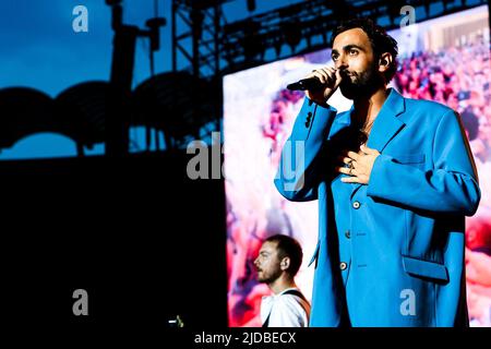 Milan, Italie, 19 juin 2022. Marco Mengoni en concert au stade Giuseppe Meazza à San Siro à Milan, Italie crédit: Mairo Cinquetti/Alay Live News Banque D'Images