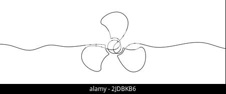 Arrière-plan linéaire du ventilateur. Un dessin de ligne continu du ventilateur. Illustration vectorielle. Icône de ventilateur isolée Illustration de Vecteur