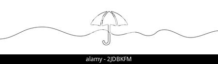 Dessin de ligne continue de parapluie. Icône linéaire parapluie. Arrière-plan de mise en plan à une ligne. Illustration vectorielle. Icône de ligne continue de parapluie Illustration de Vecteur