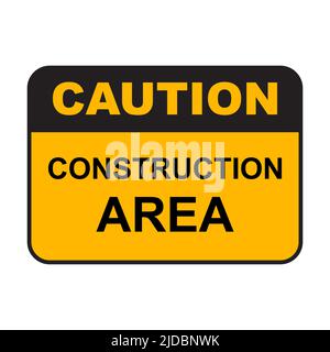 Attention zone de construction signe icône vecteur pour la conception graphique, logo, site Web, médias sociaux, application mobile, Illustration de l'interface utilisateur Illustration de Vecteur