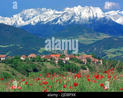 France, Isère Monestier du Percy le village, massif Dévoluy Banque D'Images