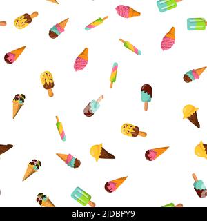 motif crème glacée sans couture. illustration vectorielle sur fond blanc Illustration de Vecteur