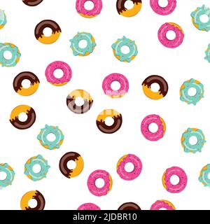 motif donuts sans couture. illustration vectorielle sur fond blanc Illustration de Vecteur