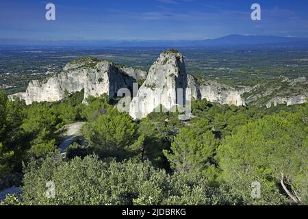 France, Bouches-du-Rhône massif des Alpilles, paysage du plateau de la Caume Banque D'Images