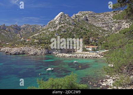 France, Bouches-du-Rhône, Marseille, Calanque de Sormiou, Parc National des Calanques Banque D'Images