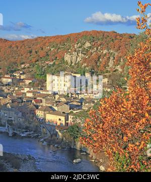 France, Ardèche Vogüé, village classé, gorges de l'Ardèche Banque D'Images