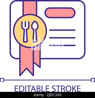 Icône de couleur RVB du coupon de restaurant Illustration de Vecteur