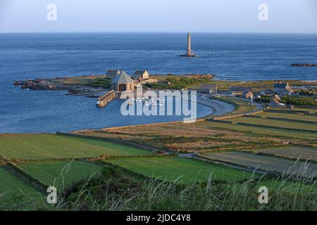 France, Cotentin, Manche, Auderville, le phare de la Haye et le port Goury Banque D'Images