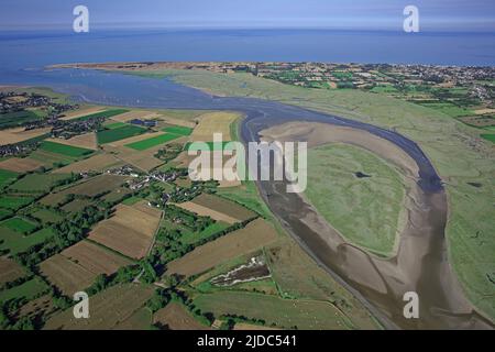France, Manche Agon-Coutainville la baie de Sienne (photo aérienne) Banque D'Images