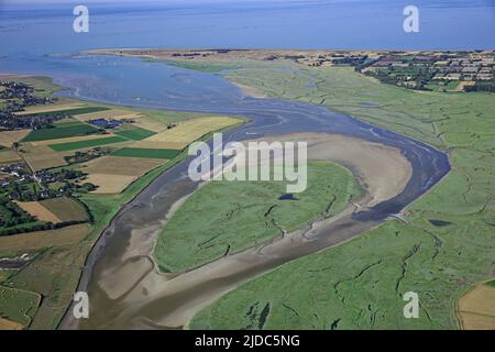 France, Manche Agon-Coutainville la baie de Sienne (photo aérienne) Banque D'Images