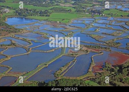 France, Loire-Atlantique Guérande, les marais salants (vue aérienne) Banque D'Images