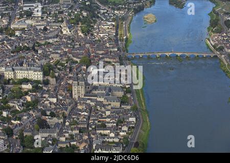 France Loir-et-cher, Blois sur les rives de la Loire (vue aérienne) Banque D'Images