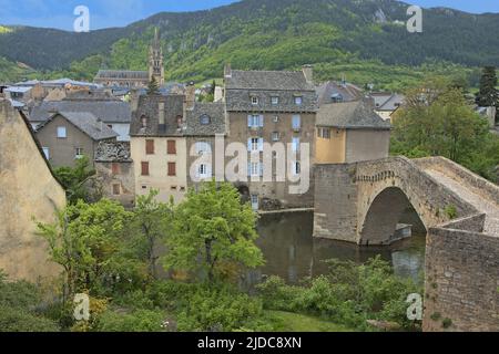 France, Lozère Mende, le pont notre-Dame, vallée du Lot Banque D'Images