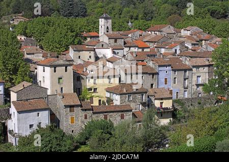 France, Gard (30) Aulas, le vieux village Banque D'Images