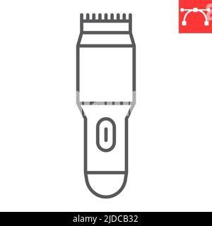 Icône de ligne de tondeuse à cheveux, barbershop et coiffeur, icône de vecteur de tondeuse à cheveux, graphiques vectoriels, signe de contour de contour modifiable de contour, eps 10. Illustration de Vecteur