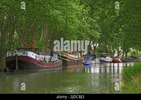 France, Hérault, Canal du midi est un canal qui relie la Garonne à la Méditerranée Patrimoine de l'humanité UNESCO Banque D'Images