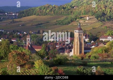 France, Jura, Arbois, village du vignoble AOC Arbois Banque D'Images