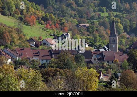 France, Doubs Mouthier-haute-Pierre, village situé dans la vallée de la Loue, Banque D'Images
