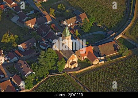 France Côte-d'Or Fixin village de vignobles Côte de nuits (vue aérienne) Banque D'Images