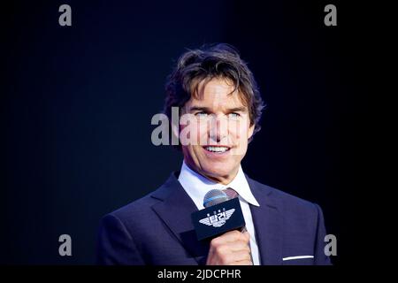 Tom Cruise, 19 juin 2022 : Tom Cruise assiste à l'événement de tapis rouge pour promouvoir son dernier film Top Gun: Maverick à Séoul, Corée du Sud. Le film sera sorti en Corée sur 22 juin. (Photo de Lee Jae-Won/AFLO) (CORÉE DU SUD) Banque D'Images