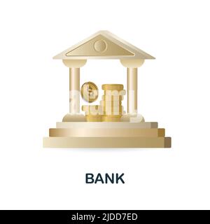 Banque 3D icône élément simple de la collection de bâtiments. Icône Creative Bank pour la conception Web, les modèles, les infographies et bien plus encore Illustration de Vecteur