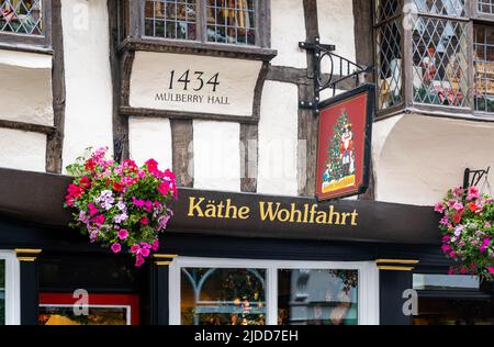 Kathe Wohlfahrt, une boutique de cadeaux de Noël ouverte toute l'année à York, Royaume-Uni Banque D'Images