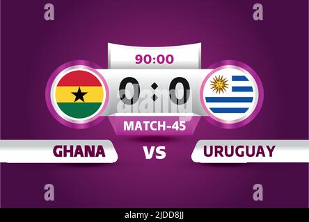 Ghana vs Uruguay World football 2022, Groupe H. World football Competition match contre les équipes intro sport fond, championnat Illustration de Vecteur