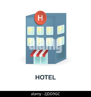 Hôtel 3D Icon élément simple de la collection de bâtiments. Icône Creative Hotel pour la conception Web, les modèles, les infographies et bien plus encore Illustration de Vecteur