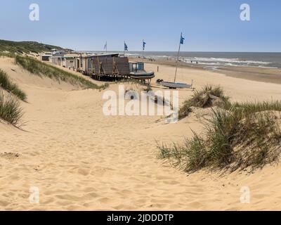 La vie de plage sur l'île de wadden de Schiermonnikoog Banque D'Images