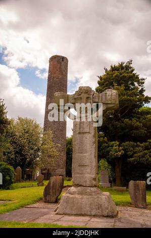 Tour ronde médiévale à Kells, Irlande. Banque D'Images