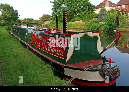 Hawk 70, Fellows Morton Clayton, barge du canal à Stockton Heath, Warrington, Cheshire, Angleterre, Royaume-Uni, WA4 5BG Banque D'Images