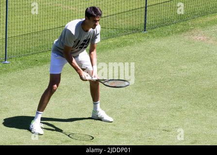 Eastbourne, Sussex, Royaume-Uni. 20th juin 2022. Tournoi de tennis Rothesay International Eastbourne, Eastbourne, Sussex, Royaume-Uni. 20th juin 2022. Les concurrents s'exercent dans un club de tennis situé à proximité. Credit: Newspics UK South/Alamy Live News Banque D'Images