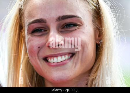 Yuliya (Yuliia) Levchenko d'Ukraine (saut en hauteur des femmes) lors de la Ligue de diamants Wanda 2022, Réunion de Paris (athlétisme) sur 18 juin 2022 au stade de Charlety à Paris, France - photo Victor Joly / DPPI Banque D'Images