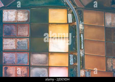 Vue aérienne des fermes salines dans la province de Phetchaburi, Thaïlande Banque D'Images