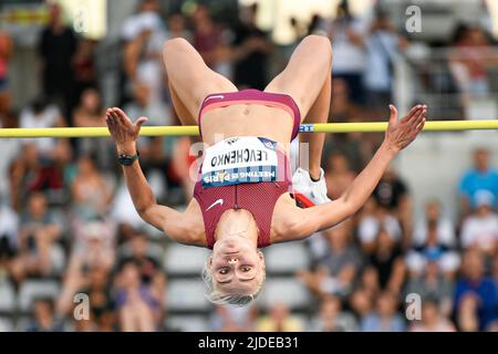 Yuliya (Yuliia) Levchenko d'Ukraine (saut en hauteur des femmes) lors de la Ligue de diamants Wanda 2022, Réunion de Paris (athlétisme) sur 18 juin 2022 au stade de Charlety à Paris, France - photo : Victor Joly/DPPI/LiveMedia Banque D'Images