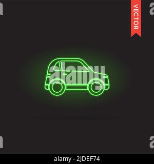 Icône de voiture au néon, vecteur d'icône de voiture, objet d'icône de voiture, image d'icône de voiture, image d'icône de voiture, Graphique d'icône de voiture, illustration d'icône de voiture, dessin d'icône de voiture, EPS d'icône de voiture. Illustration de Vecteur