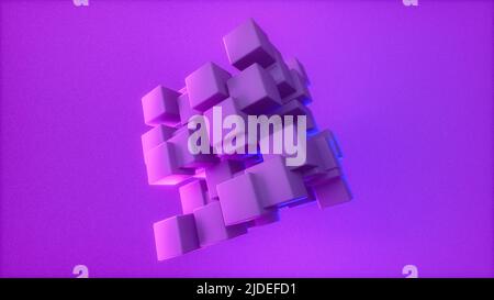 un arrière-plan technique avec des cubes (rendu 3d) Banque D'Images
