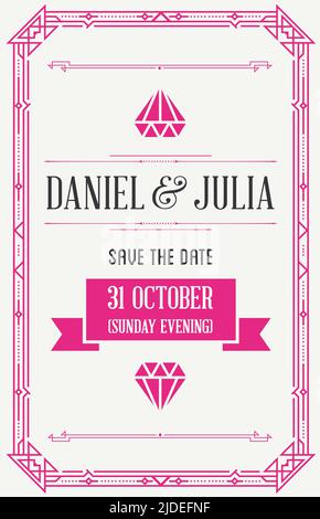 Invitation style de grande qualité dans Art déco ou époque Nouveau vecteur de l'époque Gangster des années 1920 Illustration de Vecteur