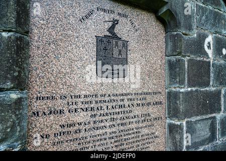 Gruline, île de Mull, Écosse – le mausolée du général Macquarie et de sa famille Banque D'Images