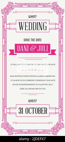 Invitation style de grande qualité dans Art déco ou époque Nouveau vecteur de l'époque Gangster des années 1920 Illustration de Vecteur