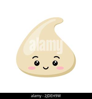 Adorable chocolat blanc croustilles Happy emoji personnage vector icône. Illustration de Vecteur