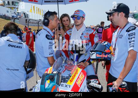 Hohenstein Ernstthal, Allemagne. 19 juin 2022. MotoGP Liqui Moly Motorrad Grand Prix Deutschland au circuit Sachsenring, Hohenstein-Ernstthal, Allemagne. Photo : Fabio Di Giannantonio (ITA) de Gresini Racing MotoGP sur la grille Banque D'Images