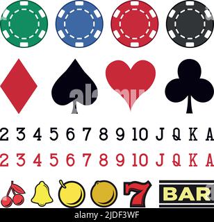 Big set CASINO on white background - Vector illustration Illustration de Vecteur