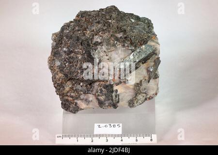 Minéraux de hornblende. Amérique du Nord ; États-Unis ; New York ; Orange County ; Amity Banque D'Images