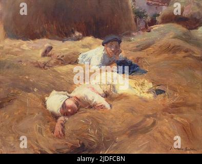 Joaquin Sorolla y Bastida (1863-1923). La sieste, Asturias (la siesta, Asturias). 1903. Huile sur le panneau. 36 x 46 cm. Joaquin Sorolla y Bastida était un espagnol Banque D'Images
