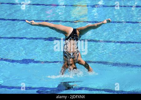Giogio Minisini et Lucrezia Rugigero (ITA) en finale mixte duet technique artistique natation pendant les Championnats du monde de la FINA 19th sur 20 juin 2022 au complexe de natation Alfred Hajos à Budapest, Hongrie Credit: SCS/Soenar Chamid/AFLO/Alay Live News Banque D'Images