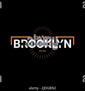 Brooklyn design d'écriture, adapté pour l'impression d'écran t-shirts, vêtements, vestes et autres Illustration de Vecteur